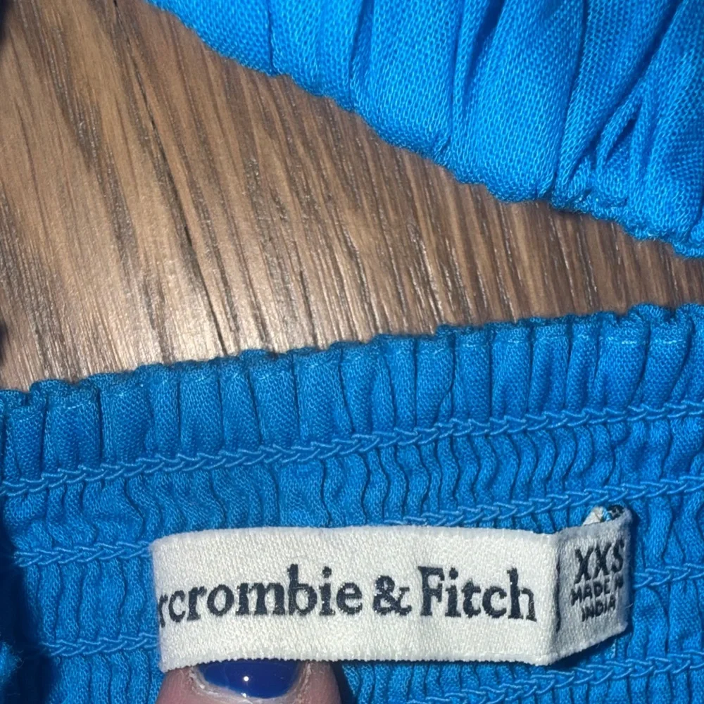 Abercrombie & Fitch Bright Blue Ruffled Peplum Blouse